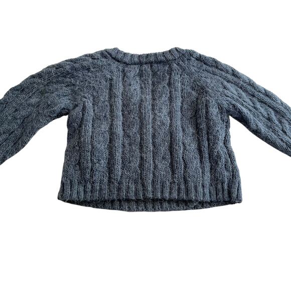 Elephantito Baby Blue Cable Knit Rabbit Hair Wrap Sweater size 3 months - Picture 5 of 9